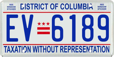 DC license plate EV6189
