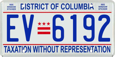 DC license plate EV6192