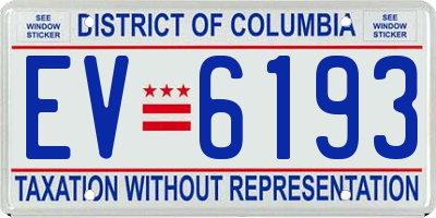 DC license plate EV6193
