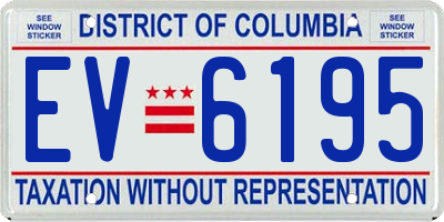 DC license plate EV6195