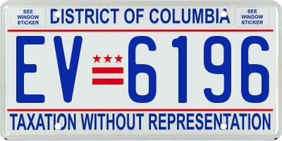DC license plate EV6196