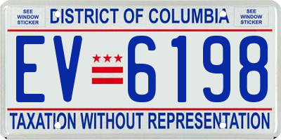 DC license plate EV6198