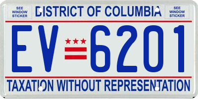 DC license plate EV6201