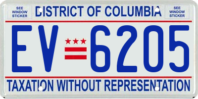 DC license plate EV6205