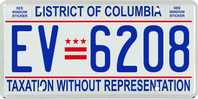 DC license plate EV6208