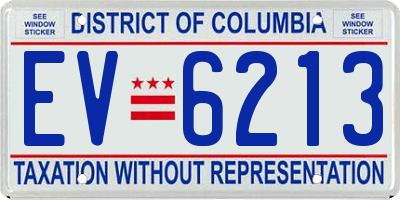 DC license plate EV6213