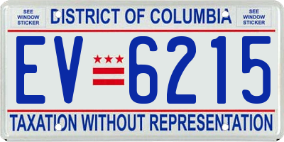 DC license plate EV6215