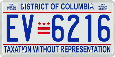 DC license plate EV6216