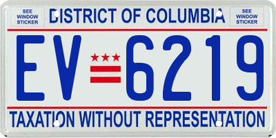 DC license plate EV6219