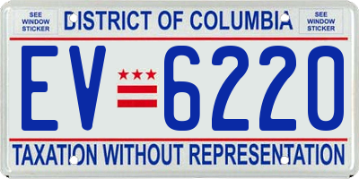 DC license plate EV6220