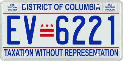 DC license plate EV6221