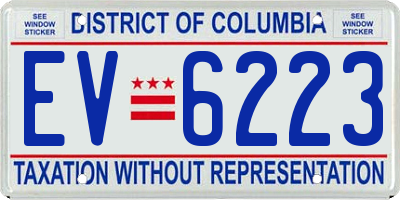 DC license plate EV6223