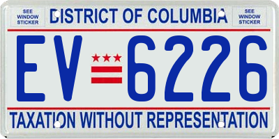 DC license plate EV6226