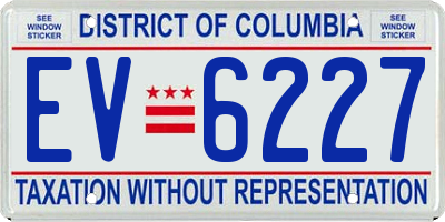 DC license plate EV6227