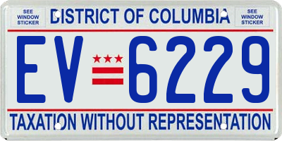 DC license plate EV6229