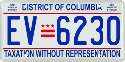 DC license plate EV6230