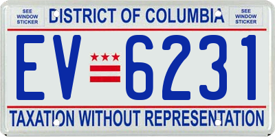 DC license plate EV6231