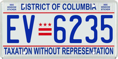 DC license plate EV6235
