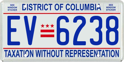 DC license plate EV6238