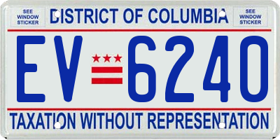 DC license plate EV6240