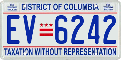 DC license plate EV6242