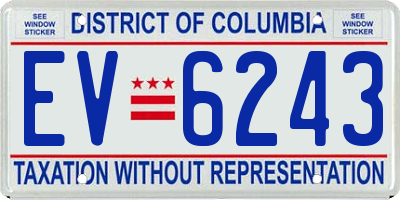 DC license plate EV6243