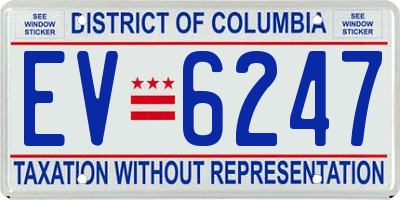 DC license plate EV6247