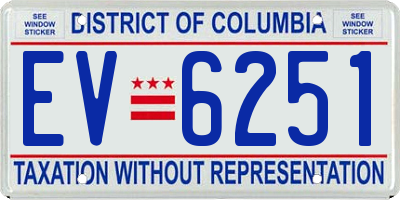 DC license plate EV6251