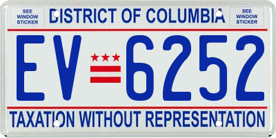 DC license plate EV6252