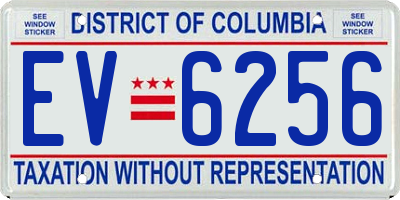 DC license plate EV6256
