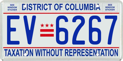 DC license plate EV6267