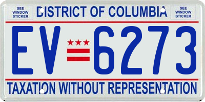 DC license plate EV6273