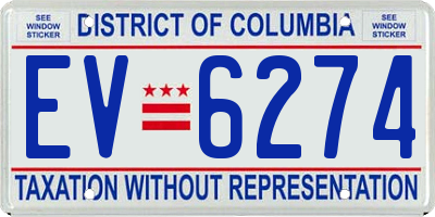 DC license plate EV6274