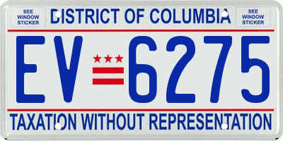 DC license plate EV6275