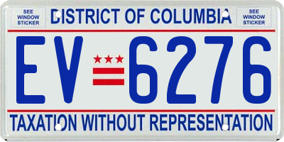 DC license plate EV6276