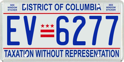 DC license plate EV6277