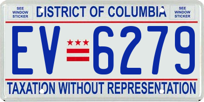 DC license plate EV6279