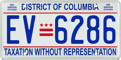 DC license plate EV6286