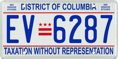 DC license plate EV6287