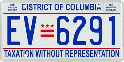 DC license plate EV6291