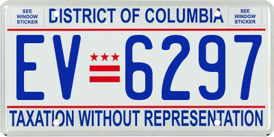 DC license plate EV6297