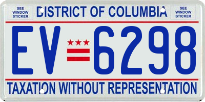 DC license plate EV6298