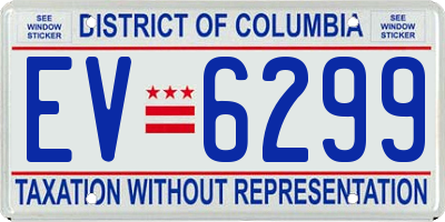 DC license plate EV6299