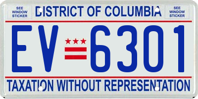 DC license plate EV6301