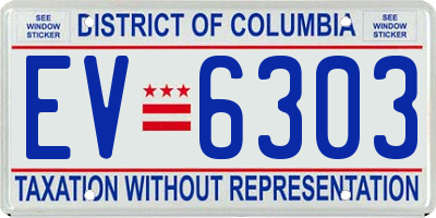 DC license plate EV6303