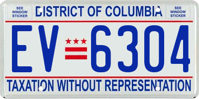 DC license plate EV6304