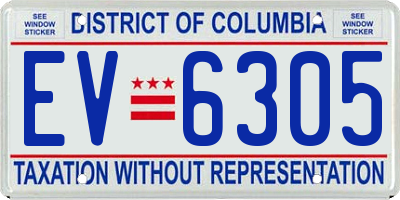 DC license plate EV6305