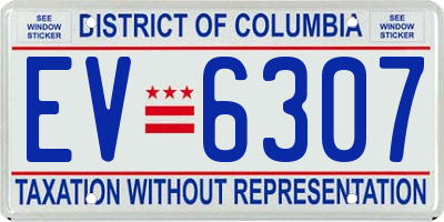 DC license plate EV6307