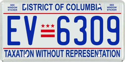 DC license plate EV6309