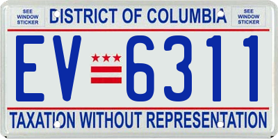 DC license plate EV6311